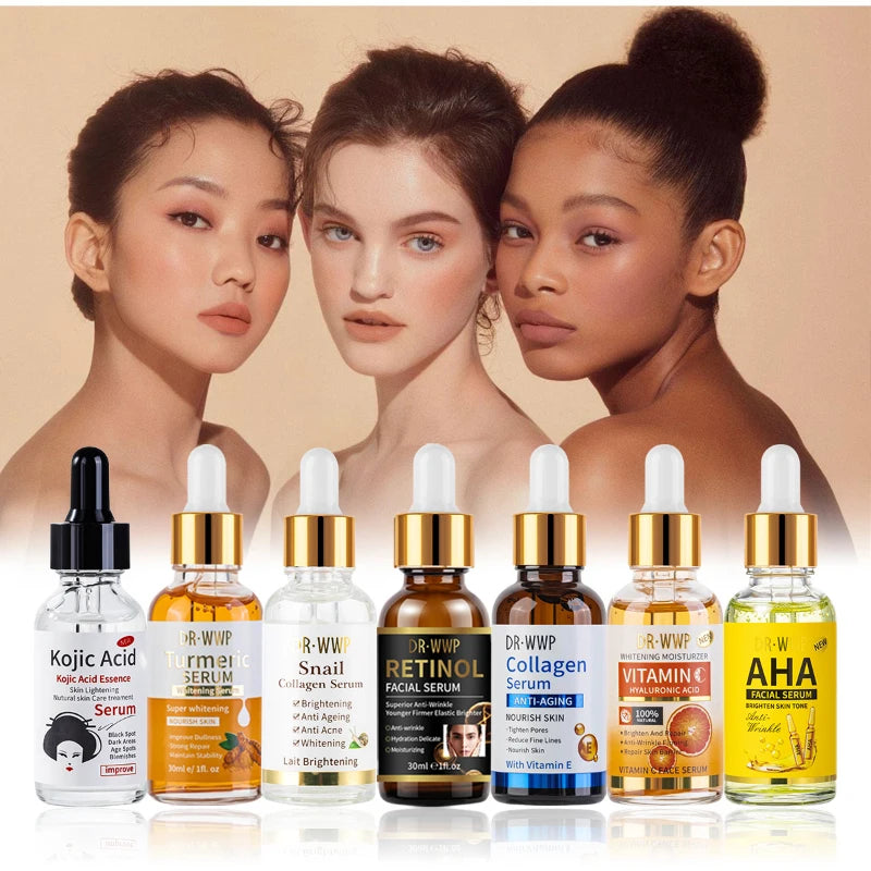 Korean Facial Serum With Collagen, Vitamin C & Kojic Acid Face Serum Lifting, Firming , Moisturizing, Soothing, Evens Skin Tone