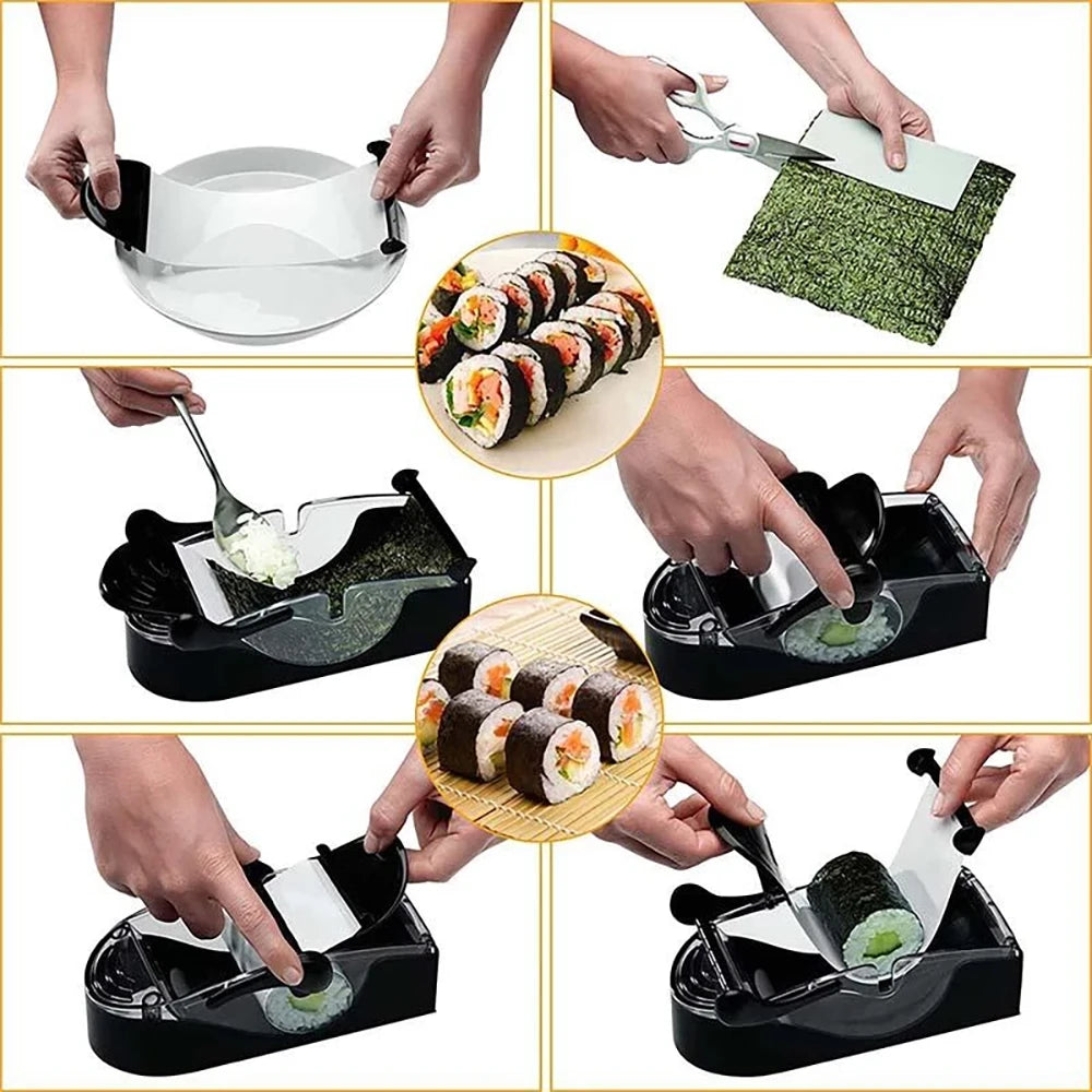 Magic Rice Mold Sushi Maker Roller Machine DIY Japanese Bento Vegetable Meat Sushi Rolling Tool Kitchen Gadgets Accessories