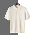 New summer 100% pure wool men's short sleeve polo neck T-shirt fashion youth casual Joker shirt thin T-shirt sweater