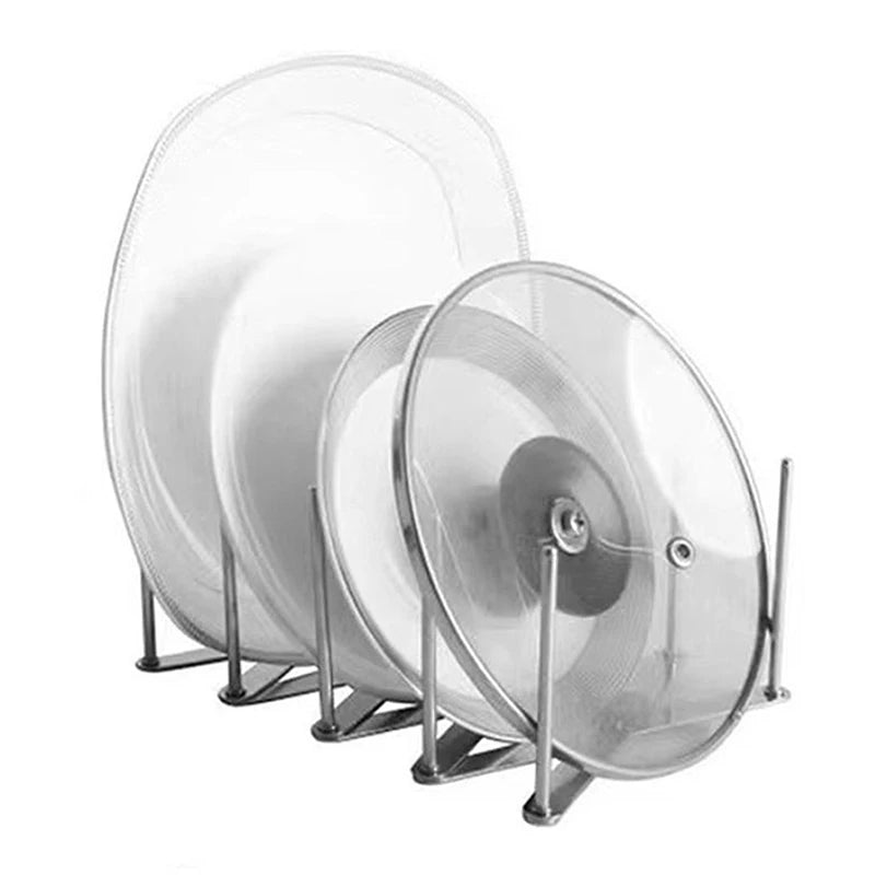 Pot Lid Rack Pan Lid Organizer Retractable Foldable Stainless Steel Plate Dish Holder Shelf Tableware Storage Kitchen Gadgets