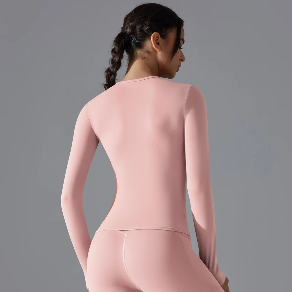 Yoga Shirts For Women Long Sleeve Winter Fitness Running Gym Clothes Workout Dry Fit Breathable High Elastic Sports Top