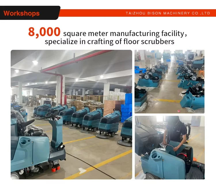 CE EPA Battery Operated Car Type Ride On Floor Scrubber Commercial Tennis Court Floor Road Sweeper Machine
