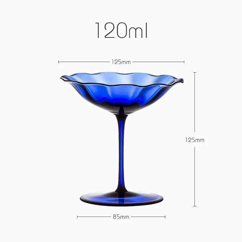 Sapphire Blue Wine Glasses Goblets niche Flowers Red Wine Glasses Crystal Glass Cocktails Martini Glasses Cup