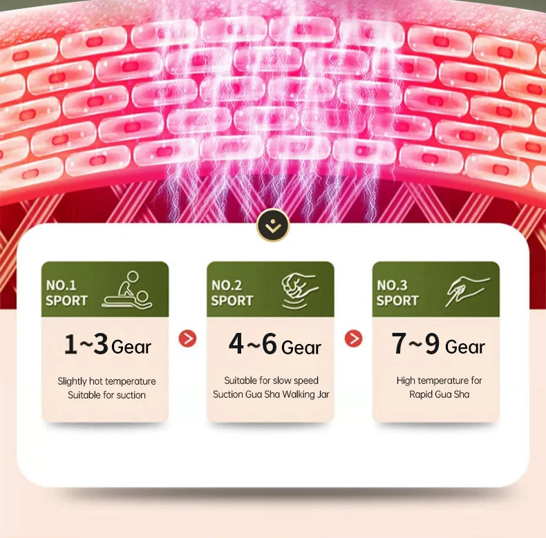 Electric Cupping Massager Vacuum Suction Cup Electric Vacuum Cupping Beauty Health Scraping Infrared Heat Body Slimming Massage