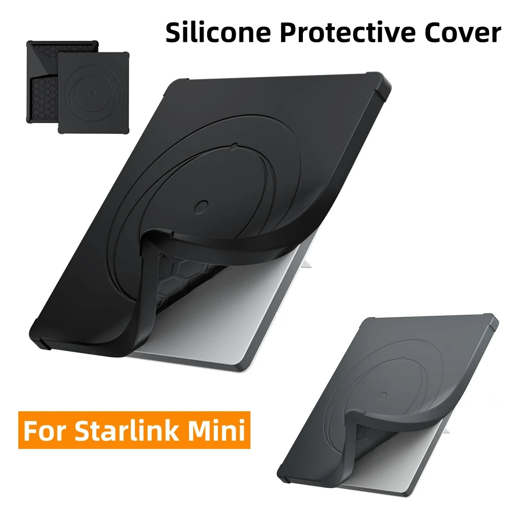 Silicone Protective Cover Hexagonal Heat Dissipation For Starlink Mini Accessories Shock-Absorbing Dustproof Waterproof Cover