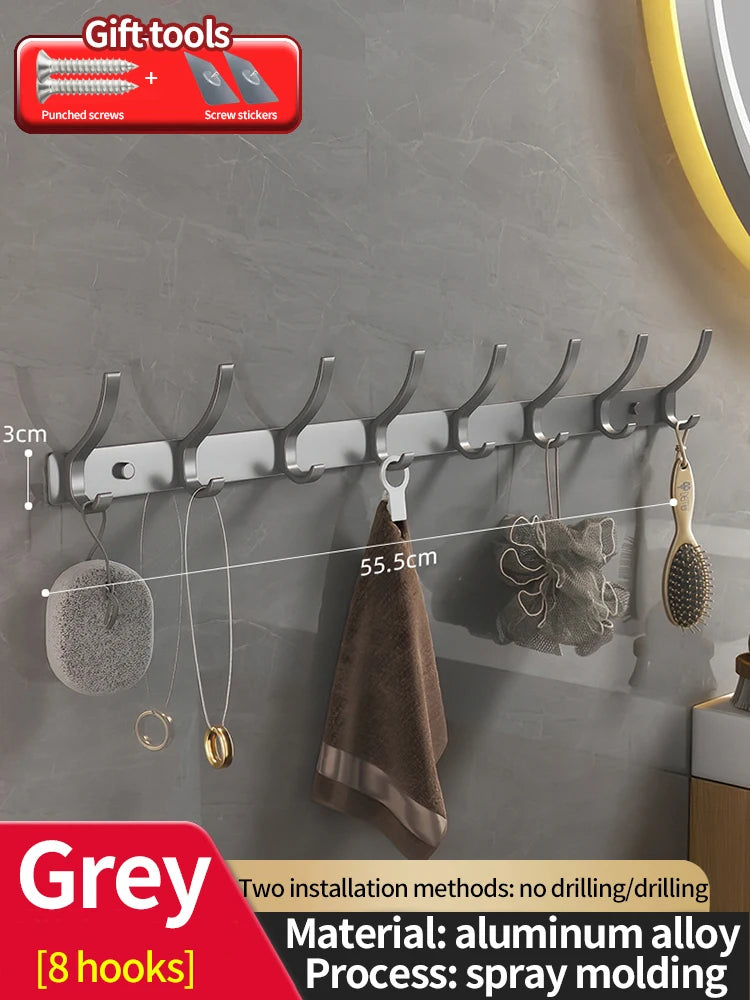 No Drill Door Behind Hook Storage Wall Hanging Clothes Hanger Coat Hook Punch-Free Hanger Bedroom Organizer Storage Kitchen Acce