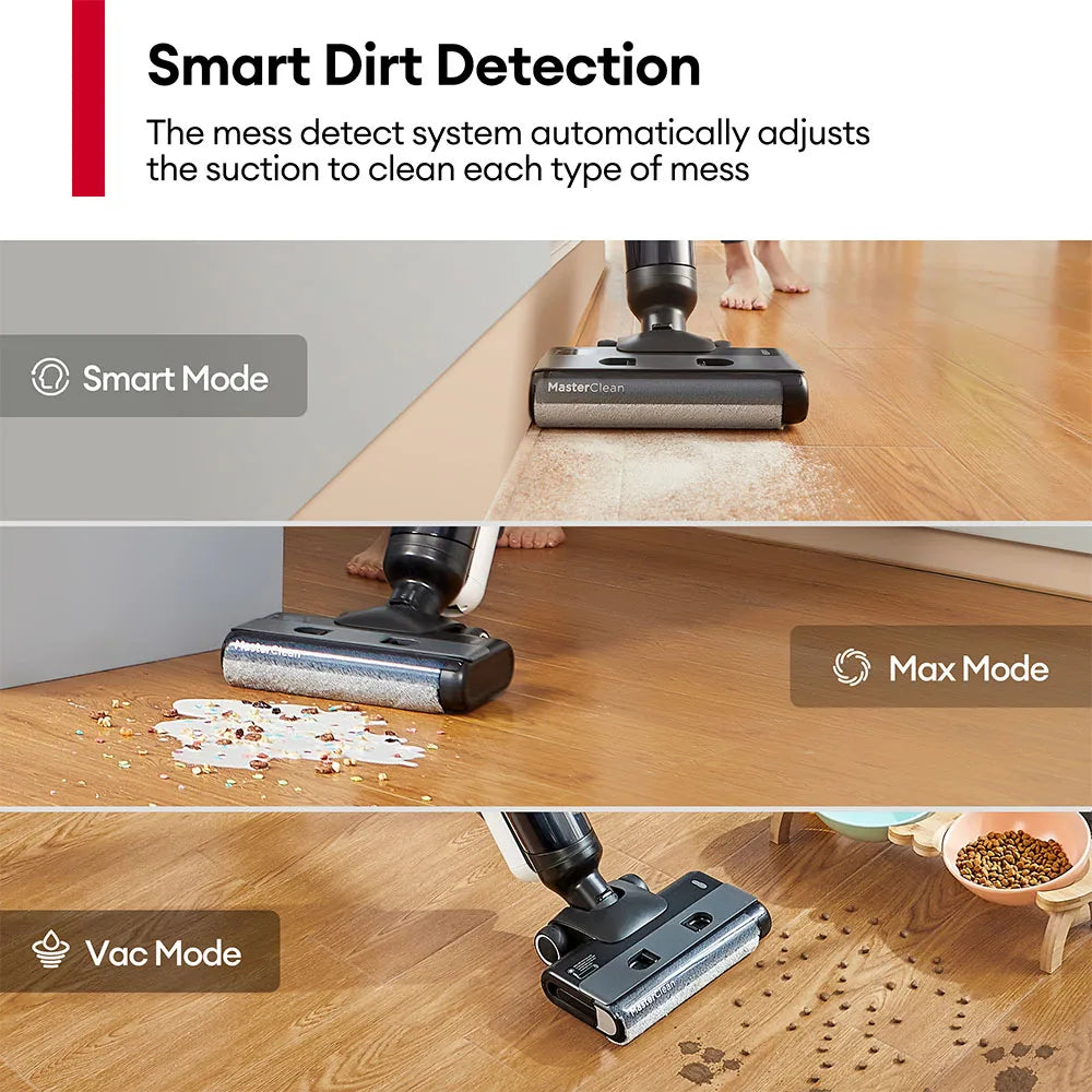 Ultenic Ac1 Elite Cordless Vacuum and Mop with Self-Cleaning, up to 50 Minutes Runtime, Smart Dirt Detection, 3 Cleaning Modes