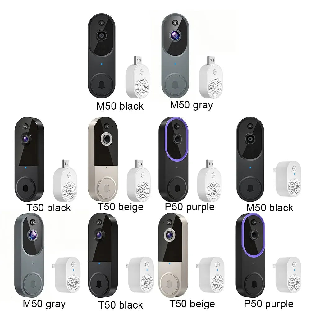 1080P Video Doorbell Camera 2-Ways Audio Wireless Doorbell WiFi Smart Door Bell Night Vision Intercom Doorbell Home Door Bells