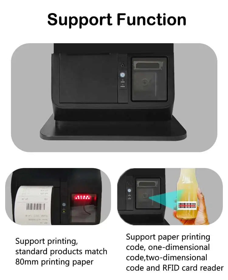 Restaurant Pos System All in One Touch Screen Wall Mounted Self Service Ordering Payment Kiosk
