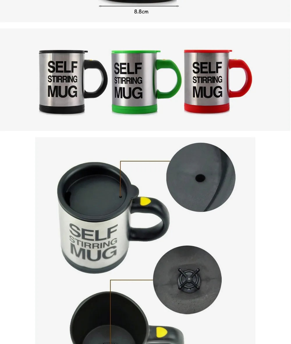 450ML Automatic Stirring Electric Mixing Cup Coffee Milk Self Stirring Mug Stainless Steel Thermal Smart Double Insulated Cup