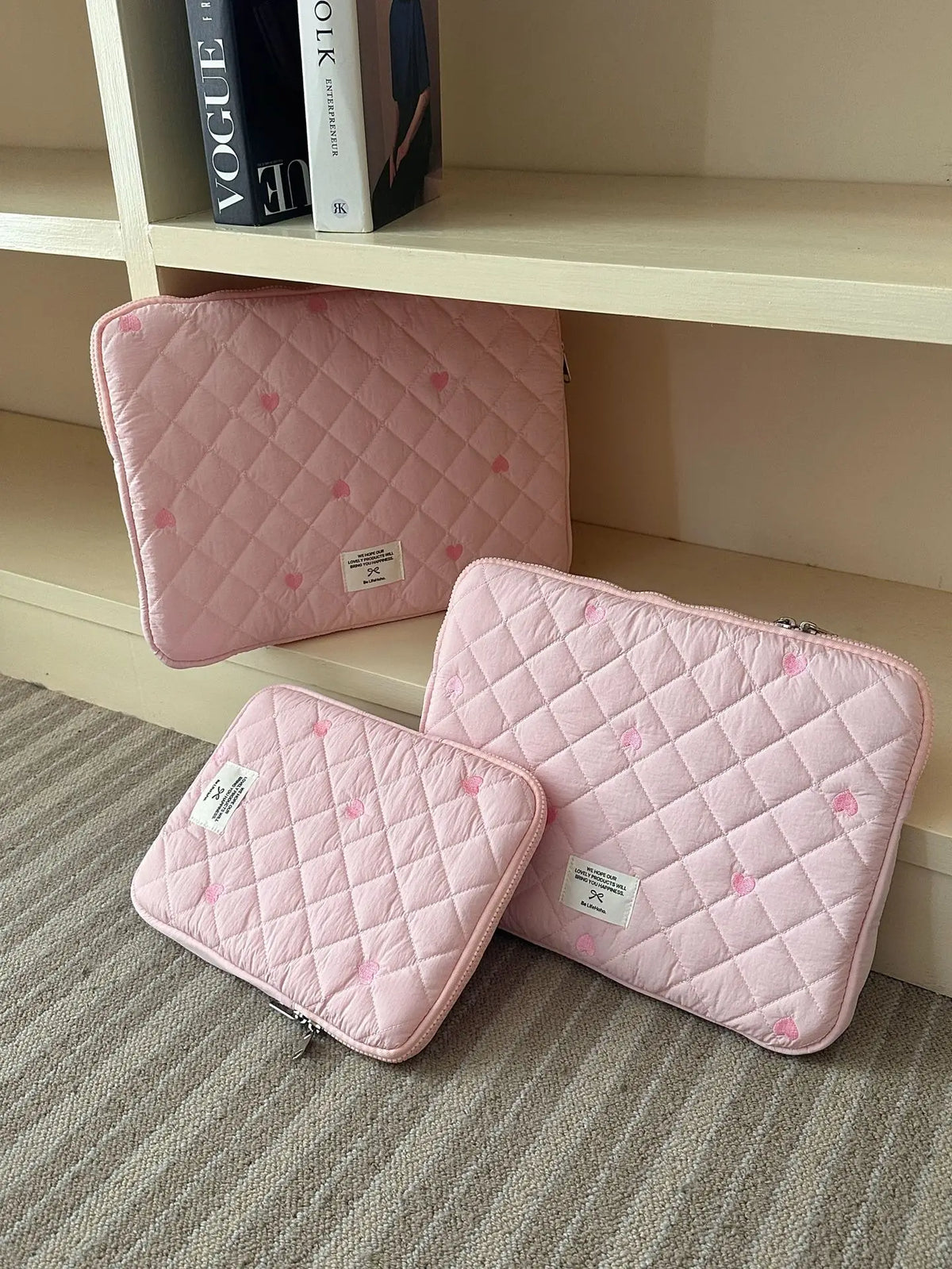 Cute Print Love Embroidery Laptop Bag 11 13.3 14 15 15.6 16 Inch Computer Bag Protection Case Laptop Sleeve Computer Case Bag