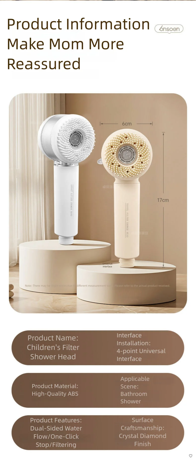 2+1 Modes Filter Shower Head High Pressure Adjustable Handheld Shower Head One Button Stop Bathroom Accessories