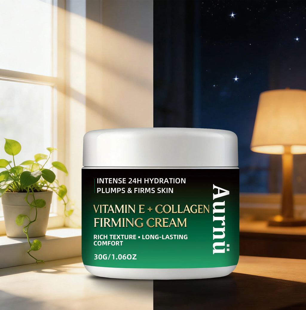 Aurnü VITAMIN E COLLAGEN FIRMING CREAM, Hydrating & tightening formula, long-lasting moisture,  Perfect for morning and evening