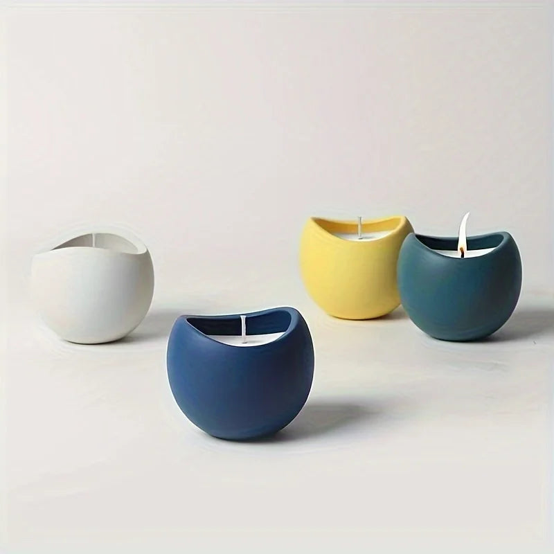 1pc Silicone Mold for Curved Candle Cups,  Featuring a Hybrid Shape Ideal for Creating Candle Holders for Christmas And Easte