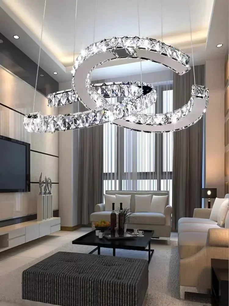 Modern 2024 New Special-shaped Crystal Chandelier Modern Simple Decoration Living Room Dining Room Home Decoration