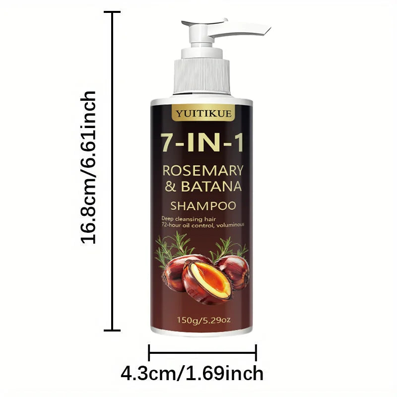 YUITIKUE 7‑IN‑1 Rosemary & Batana Shampoo 150g Deep Clean Scalp 72H Oil Control Volumizing Refreshing Hair Care Shampoo