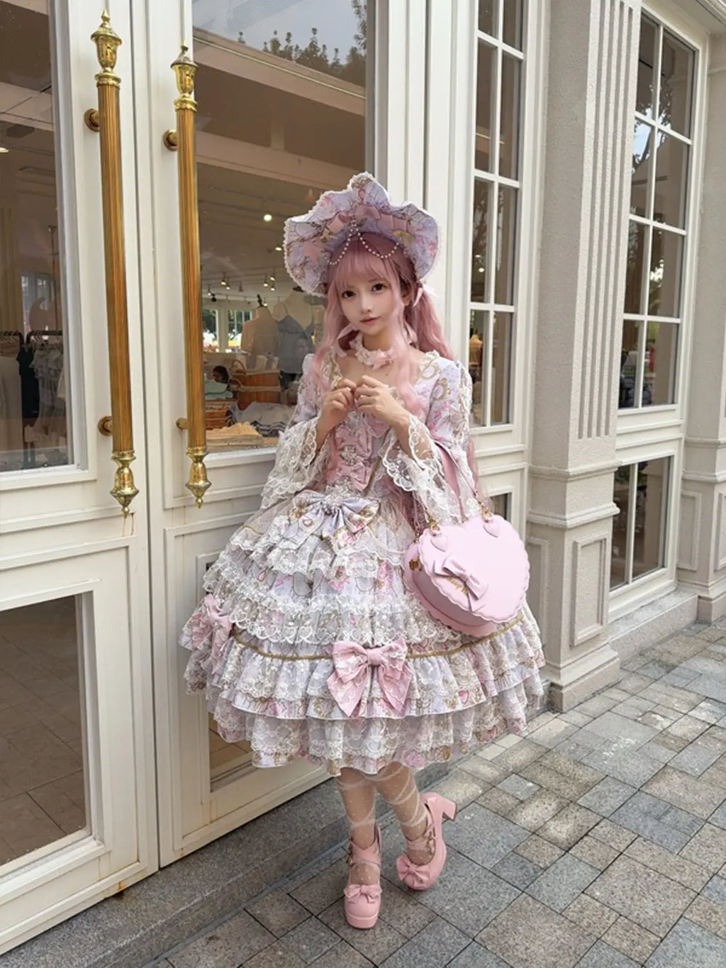 Original Design Lolita Sweet Long Sleeve OP Dress Women Autumn Super Fairy Cute Bow Birthday Party Girls Princess Dresses