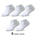 5 Pairs Short Socks Men Sports Running Socks Man Athletic Fitness Comfortable Mesh Casual Breathable Ankle Socks Black EU 38-45