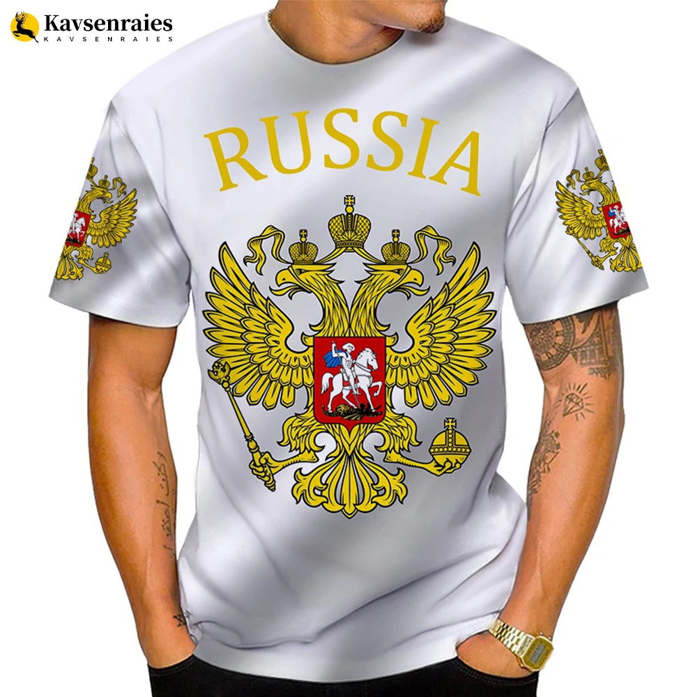 2022 Russia Flag 3D T-shirt Russia Bear CCCP Printed Harajuku Streetwear Oversized T Shirt Men Women Fashion Casual Cool Tops