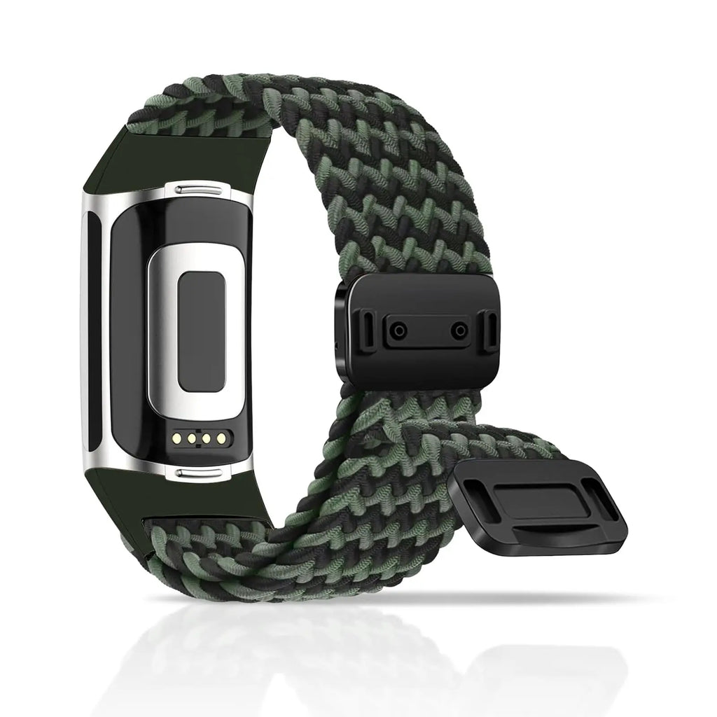 Rainbow Color Braided Band With Magnetic Quick Release Buckle Compatible For Fitbit Charge 5 Charge 6 Bands for Women