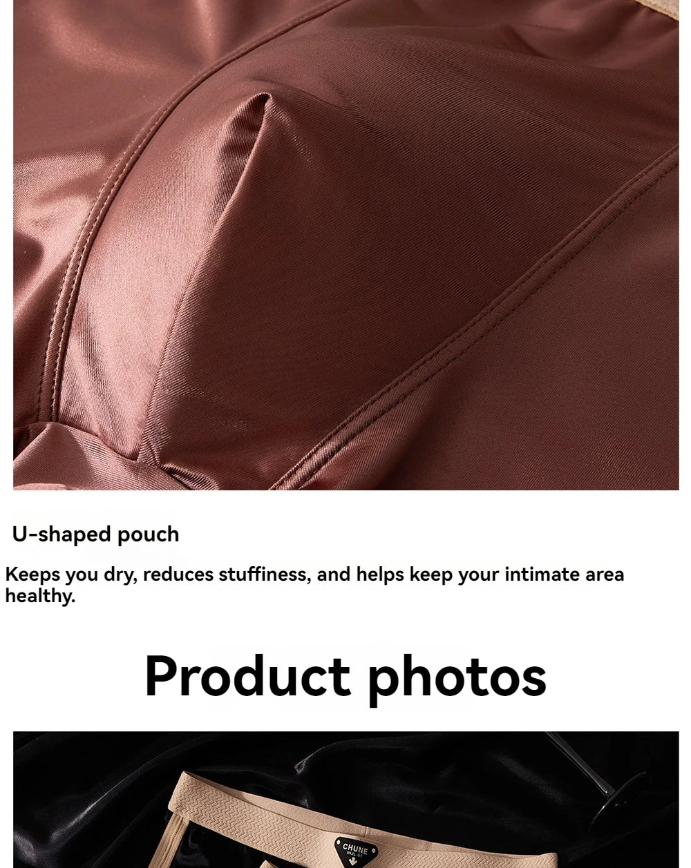 3PCS/Pack Luxury Ice Silk Satin-like Men's Underpants Double-layer Silk Crotch Panties Hygroscopic Breathable Underwear for Man