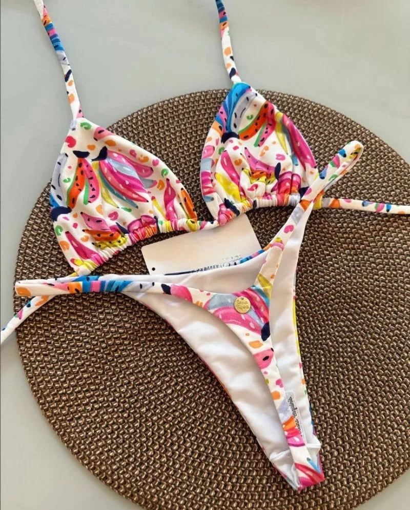 New Bikini Women Swimsuit Beach Vacation Swimwear Leopard Printed Sexy Bikini Set Beachwear Swimsuit Thong Bathing Suit Biquinis