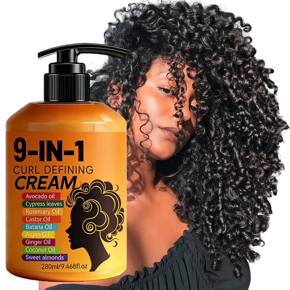 280ml Curly Hair Styling Cream, Moisturizing and Smoothing Formula, Enhances the Elasticity and Shine of Curly Hair, Easy to Set