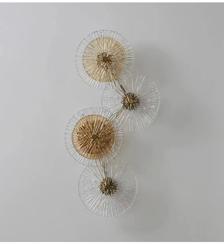 Modern Light Luxury Circular Art Glass Wall Lamp Minimalist Designer Creative Lighting for Bedroom Hallway Living Room Decor