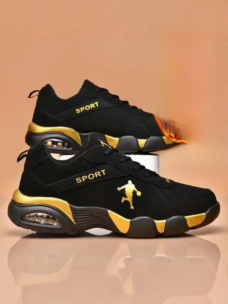 Comfortable Fashionable Men's Running Shoes Spring Outdoor Anti-slip Travel Sneakers Breathable Mesh Inner Synthetic Leather
