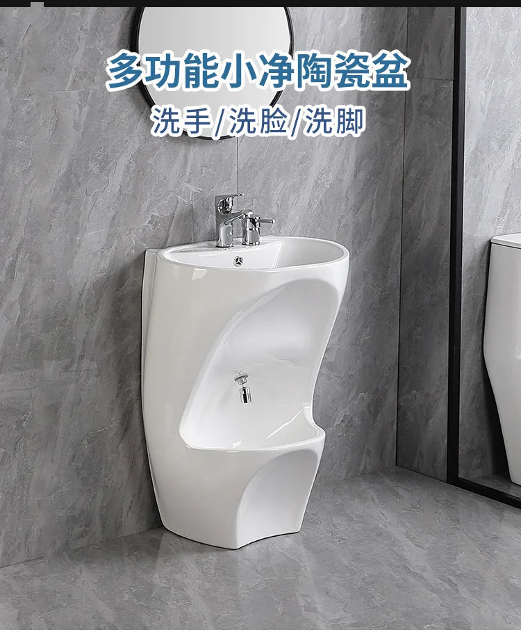 Integrated hand and foot washing basin - ceramic washbasin Интегрированная раковина для мытья рук и ног — керамическая раковина