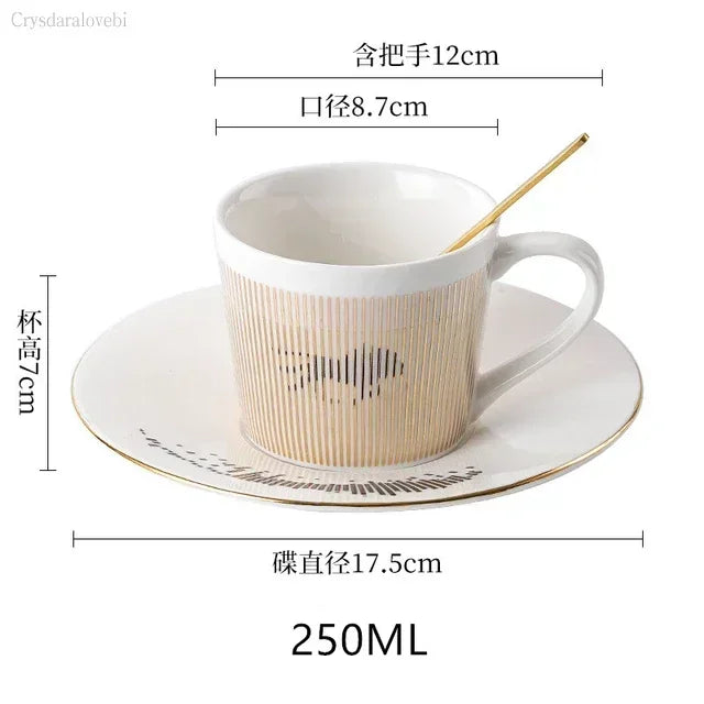 New Dynamic Mirror Reflection Cup Mug 250~300ml Home Drinkware Creative Ceramic Anamorphic Cup Coffee Tea Set Interesting Gift