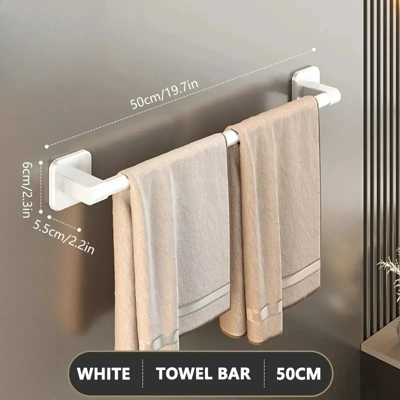 Towel Rack with Non Perforated Suction Cup Wall Mounted Towel Rack High-quality Bathroom Storage Rack Bathroom Crossbar
