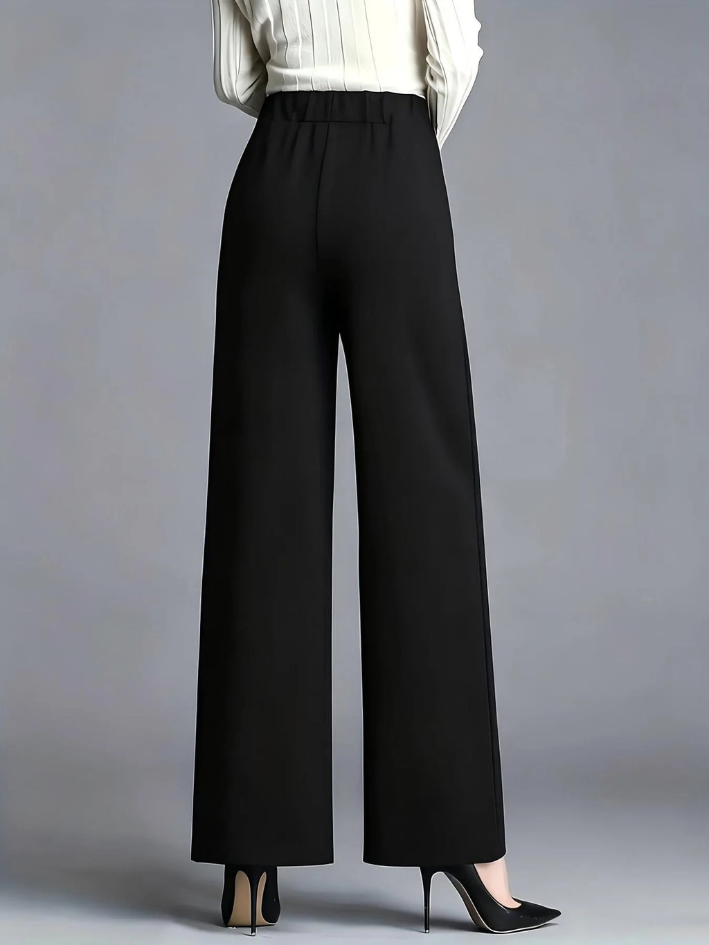 Women High Waist Draped Wide Leg Suit Pants Loose Slimming Straight Casual Versatile Trousers Multiple Colors Daily Commuter
