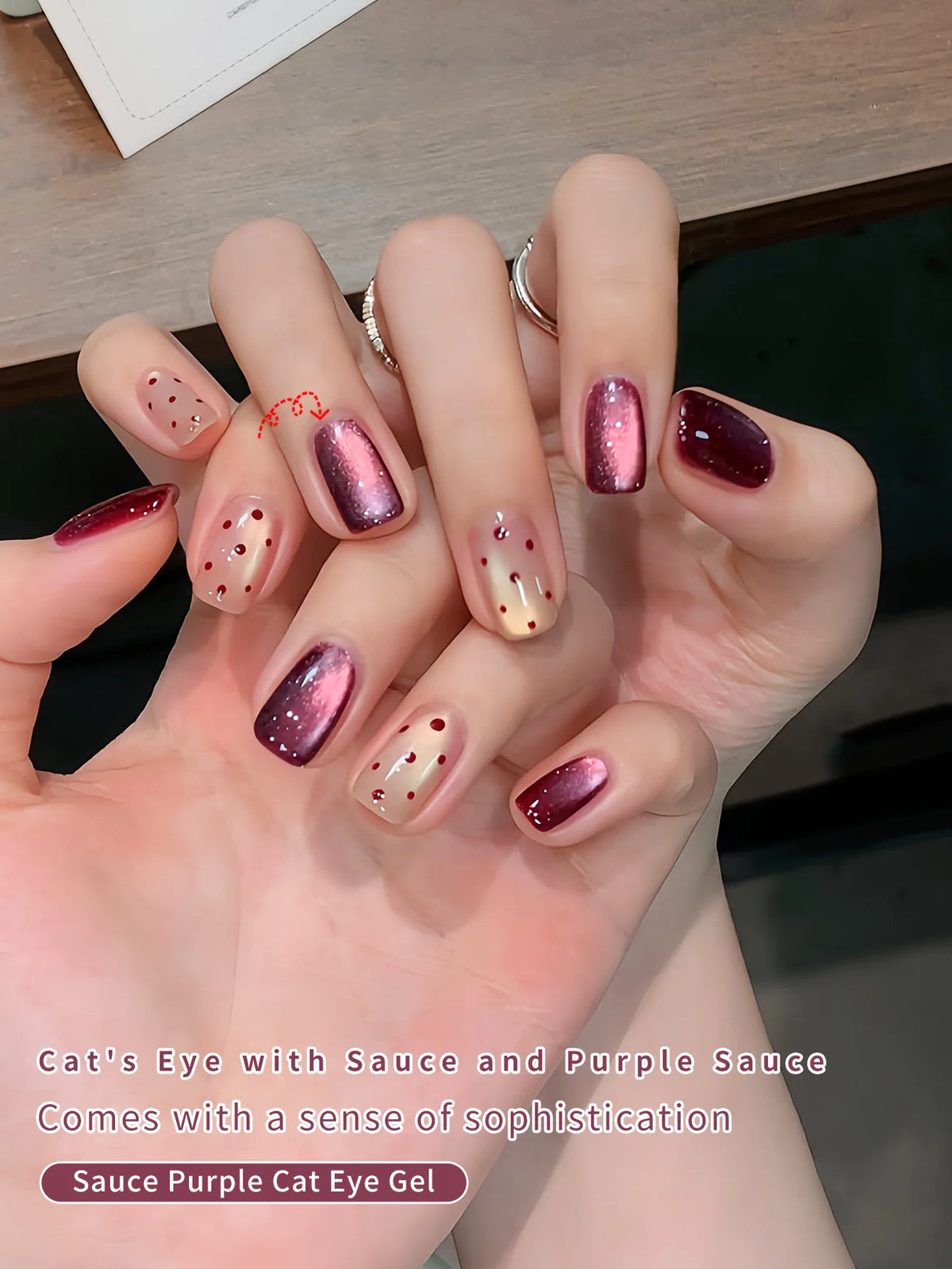 Gel Polish Purple Red Ruby Cat Eye Gel Nail Polish -12MLGlitter Gel Polish Fall Nail Gel Magnetic Shimmer Effect Soak Off UV