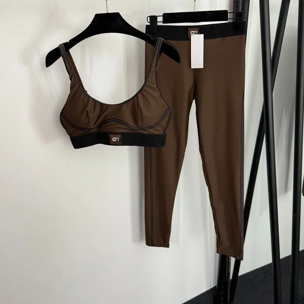 2026 Summer New Style Yoga Sports Outfit - Bandeau Top Stretchy Ankle-length Leggings