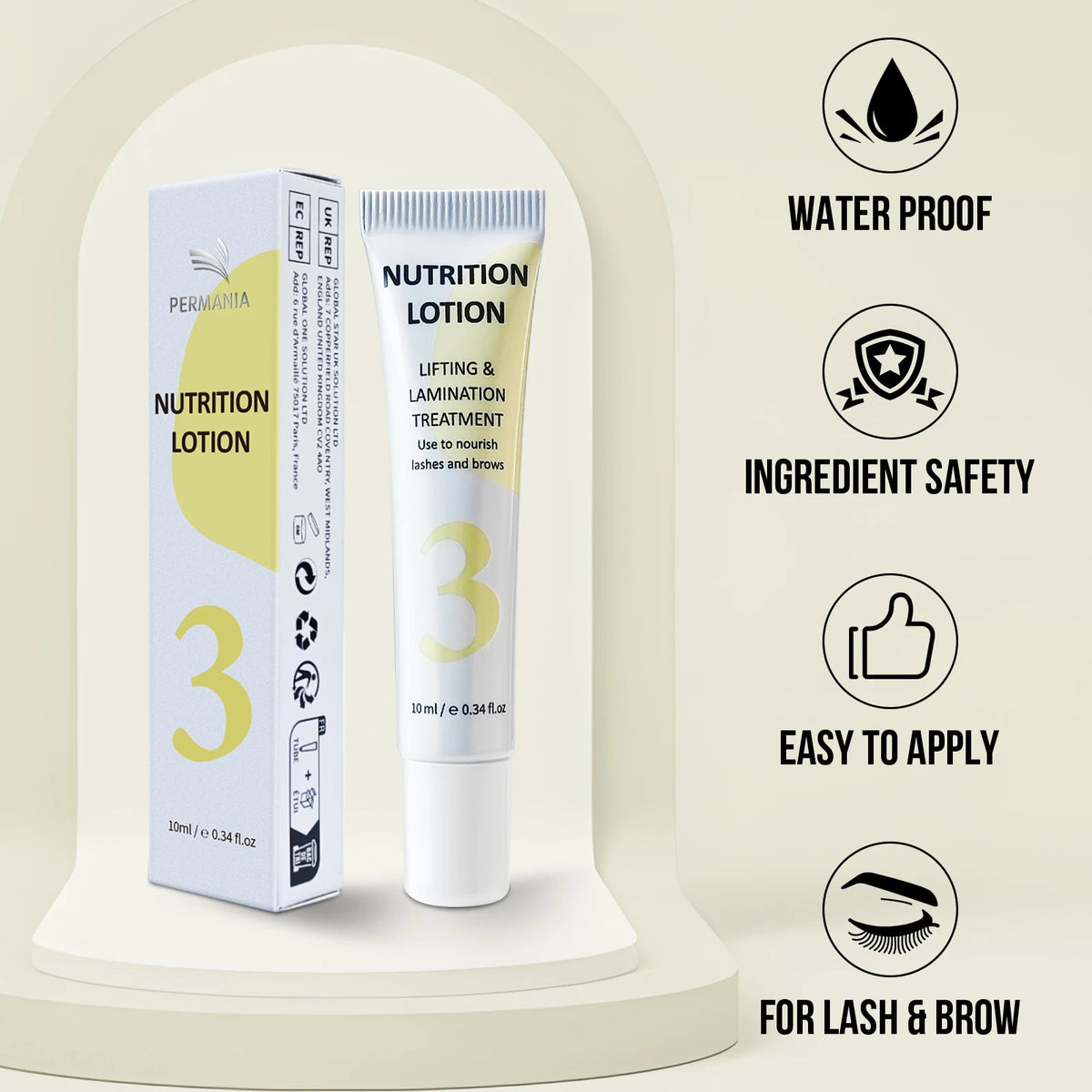 PERMANIA Eyebrows Lift Lotion Single Bottle Brow Lamination Perm Cream 1#2#3 Lotion Emulsion Eyelash Lifting Makeup Tool