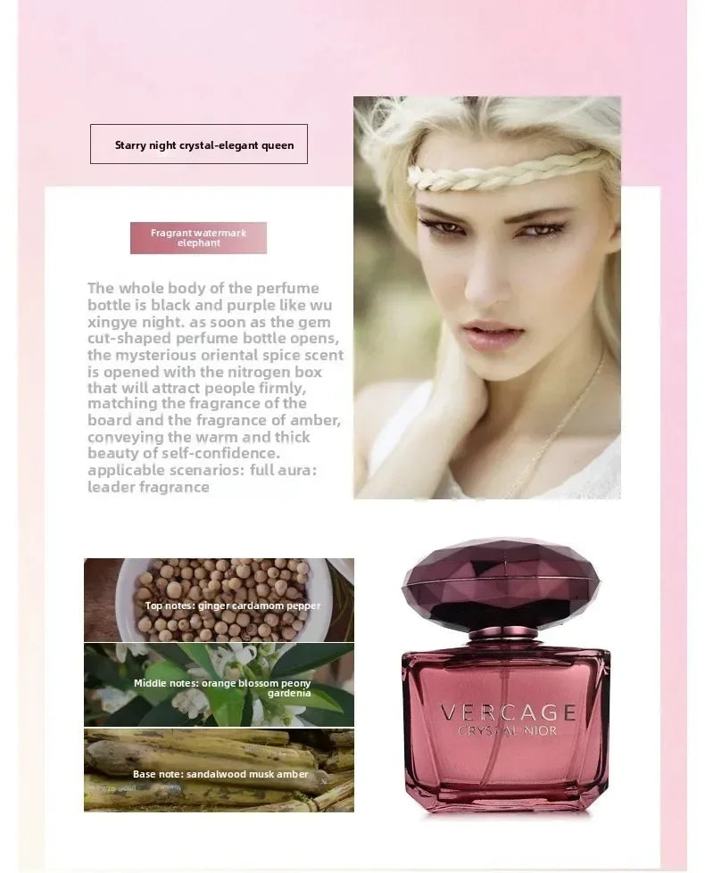 Luxury JEAN MISS CRISTAL PARFUM, Elegant Crystal Diamond Cap Perfume, Premium Floral Eau de Toilette Spray for Women.
