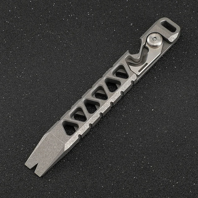 EDC Titanium Alloy Crowbar Portable Bottle Opener Safety Belt Cutter Outdoor Camping Gear Multifunction Tools