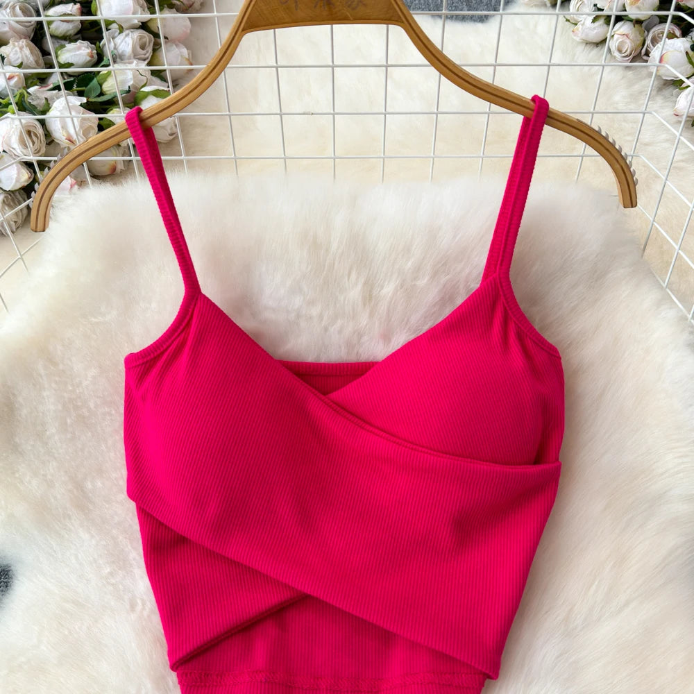 Sexy two Pieces Sets Chic Elegant  v neck slip camis with High Waist Hip Wrap Single Breasted split summer sweet Full Skir