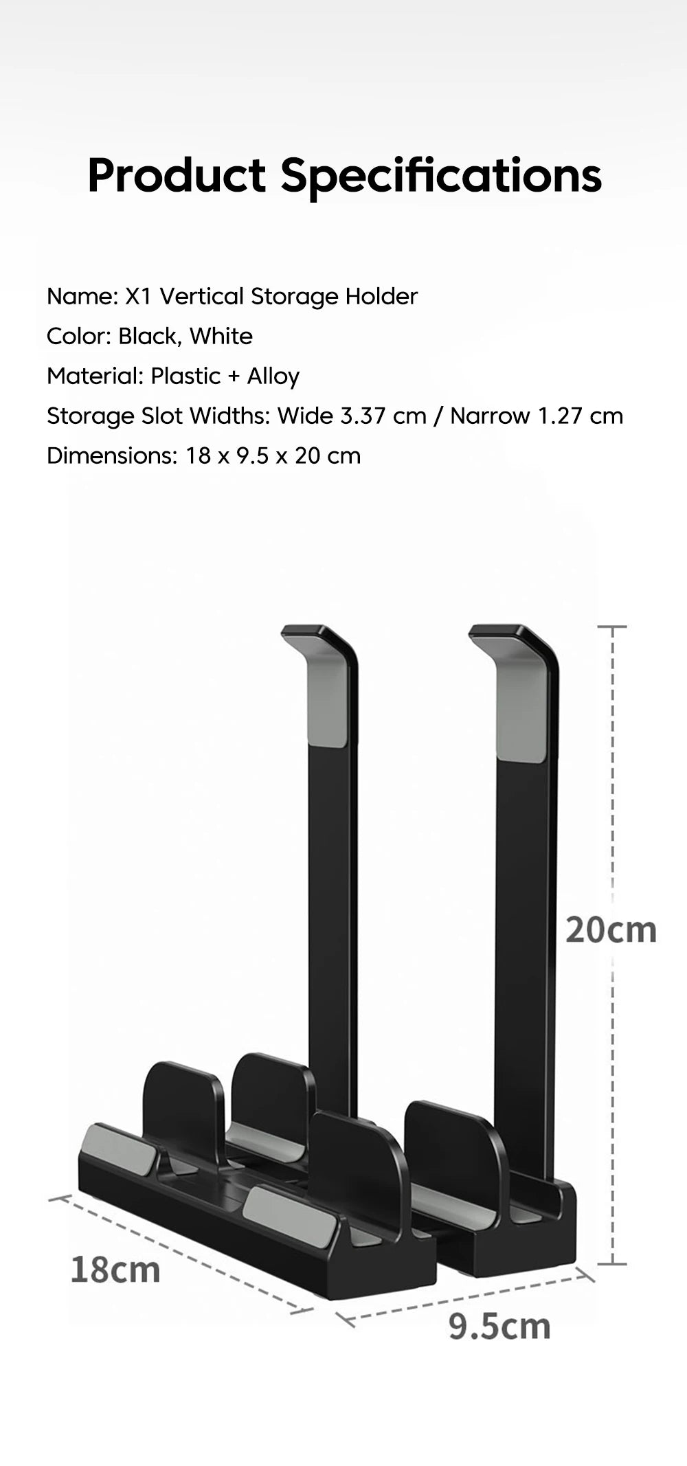 Laptop Vertical Dual-use Storage Stand Adjustable Laptop Stand With Silicone Protective Pad Holder For Laptop Tablet Smartphone