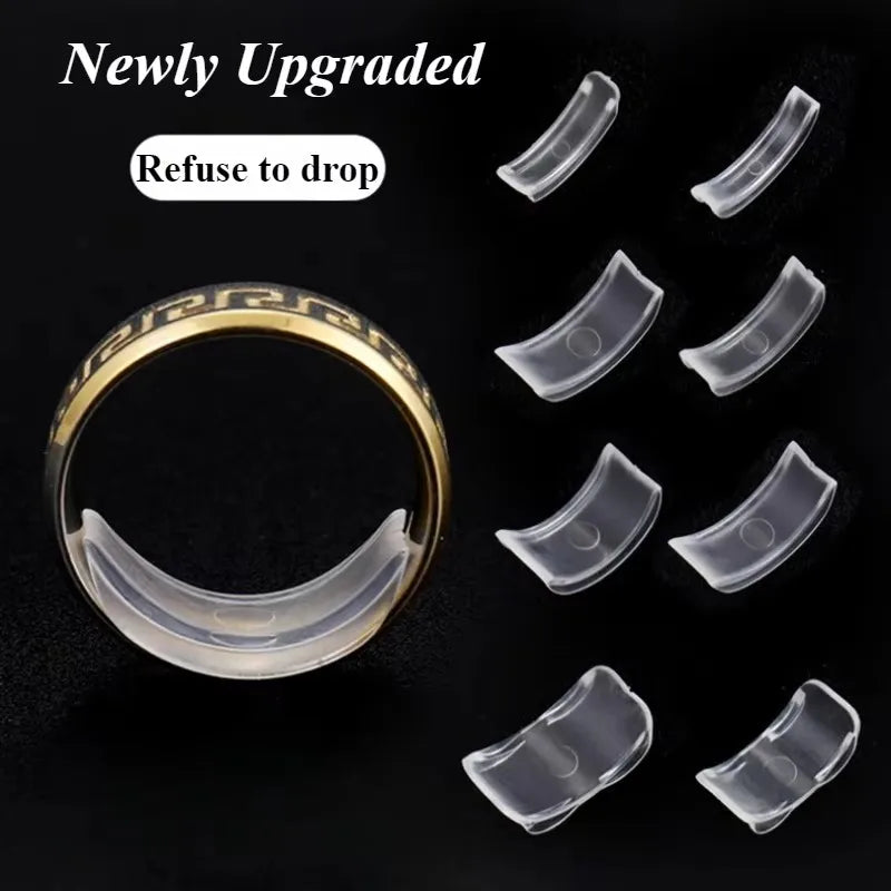 8 Sizes Silicone Invisible Clear Ring Sizer Anti-Loss Proof Invisible Ring Holder Retainer Shrinker for Large Rings