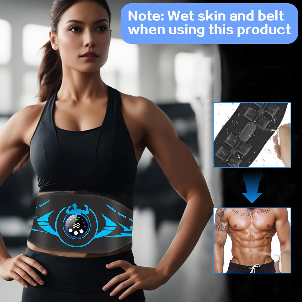 Abdominal Toning Belt EMS Muscle Stimulator Toner ABS USB Body Slimming Shaping Body Massager Lose Weight Home Gym Fitness