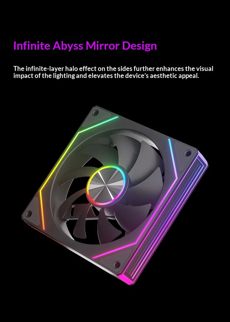 Veebyte PRISM 8 PRO PC Fan 120mm ARGB 4PIN 5V-3PIN PWM Quiet Cooling Fan 12V Large Air Volume Computer Fan 45.2CFM/800-1600RPM