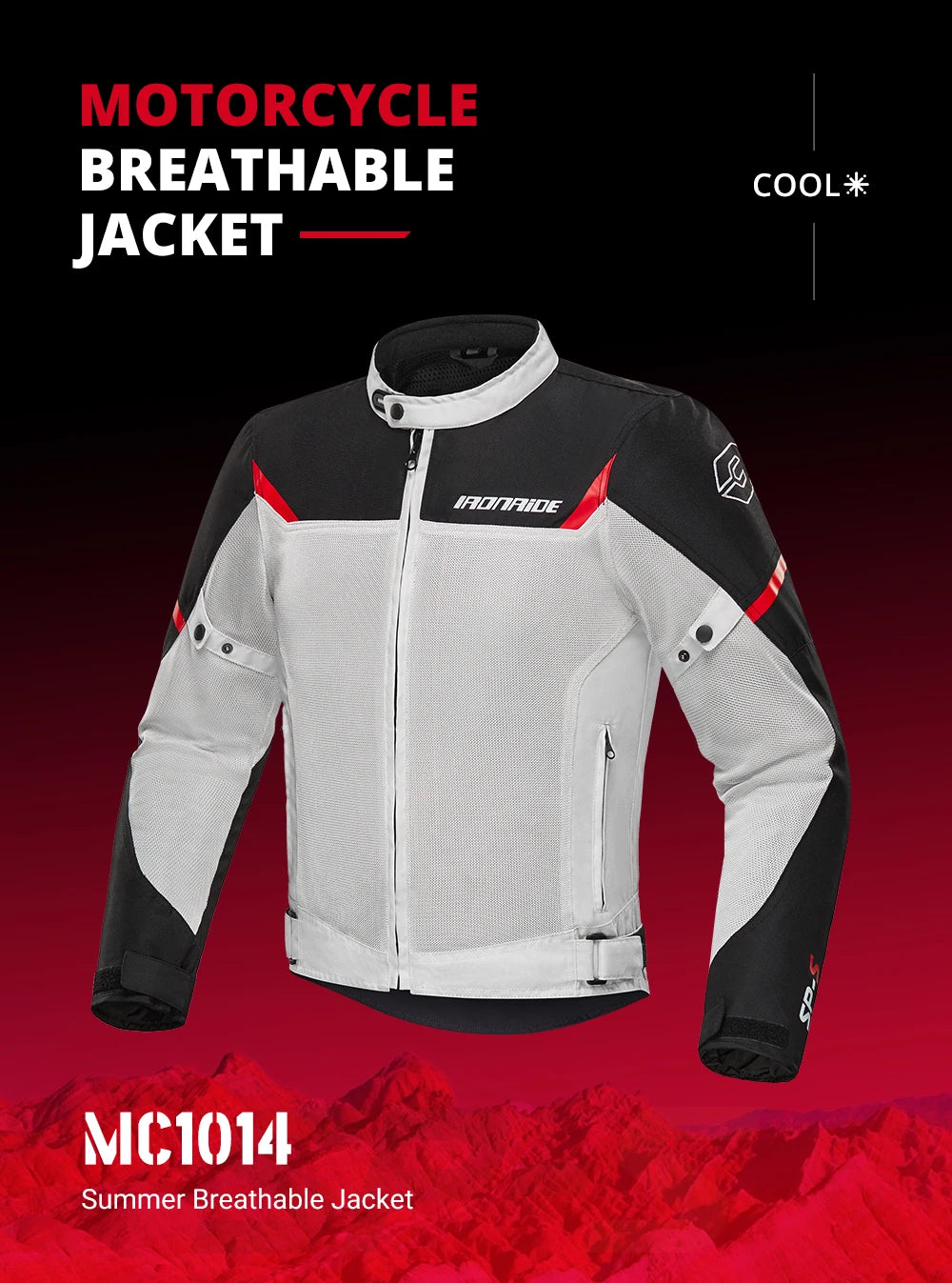 Men's Motorcycle Jackets Anti-Fall Outdoor Riding Motorbike Jacket Mesh Breathable Motocross Clothing With 5pcs Protector