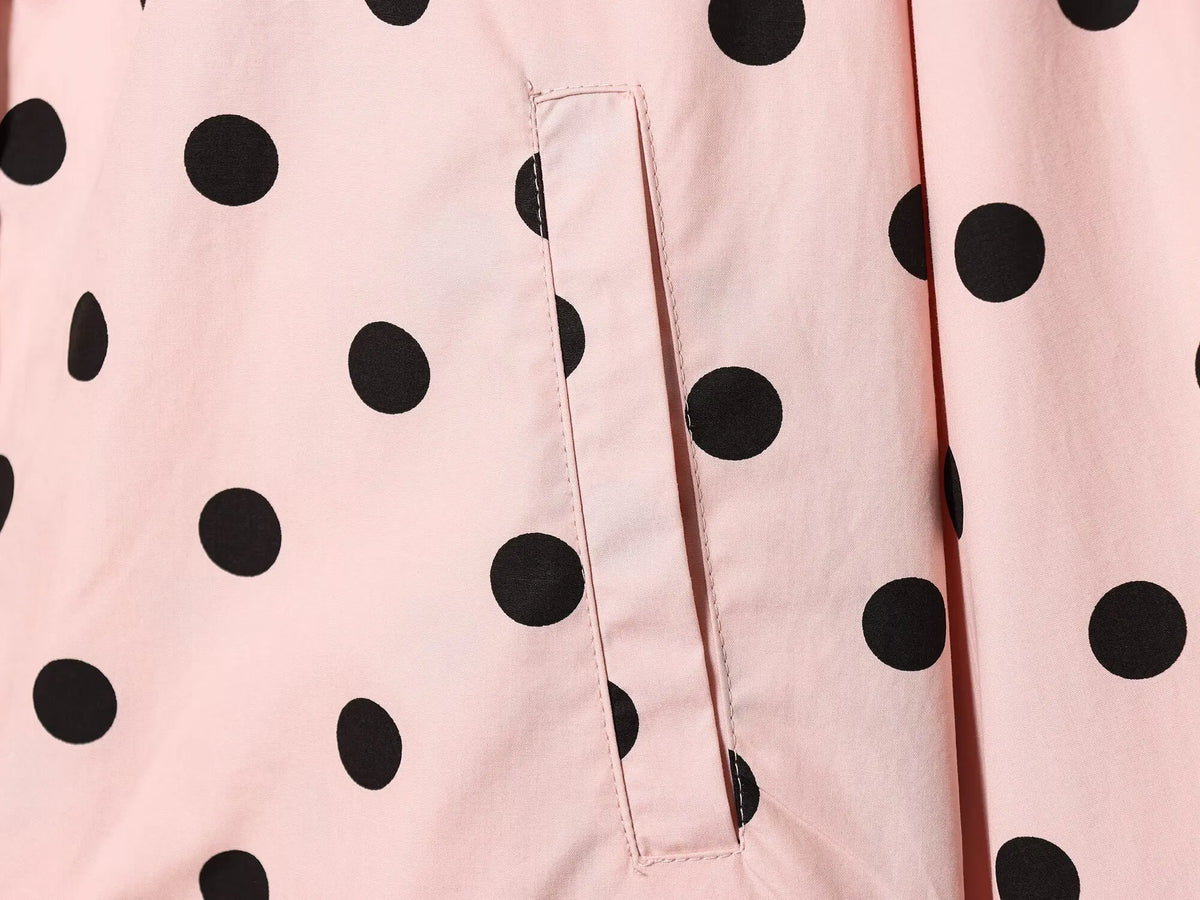 KONDALA Vintage Pink Polka Dot Pink Women Elegant Shirt Fashion 2026 Single Breasted Shirt Chic Night Party Fall Female Blouse