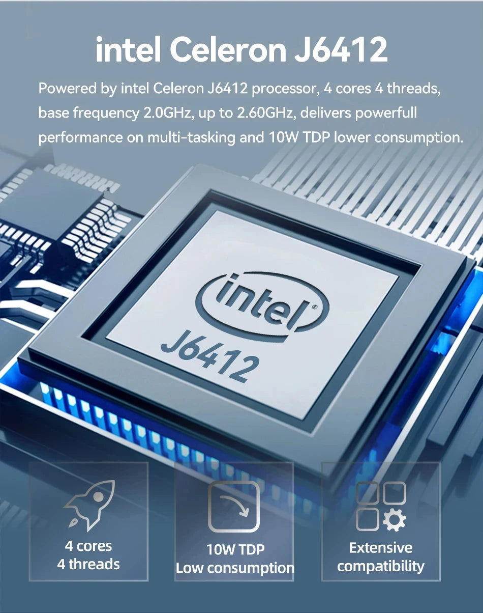2LAN2COM Industrial Mini PC with Celeron J6412/N100 Support Windows10/11 Linux Pfense with 4xUSB 1xDP1.4 2xHDMI2.0 Computer