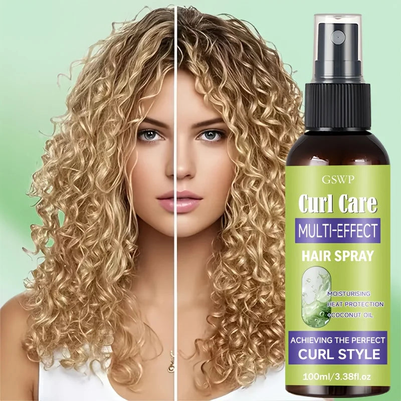 GSWP Curl Treatment Spray Deeply Moisturizes Hair, Smooths Frizz, and Is Suitable for Dry, Damaged, Burned Hair.100ml