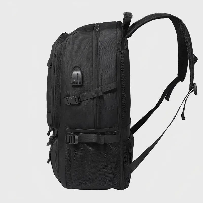 50L 80L Men's Large Travel Backpack, Separate Shoe Compartment Waterproof Business Backpack Outdoor Sports Black Storage Bag