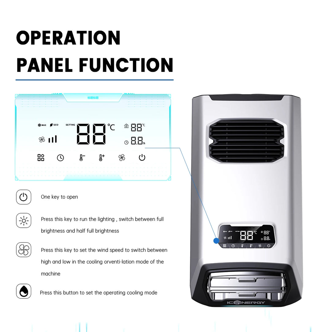 Portable Air Conditioner,8000BTU AC 220V/110V Camping Air Conditioner with App Control, Low Noise Compressor for Tent RV Caravan