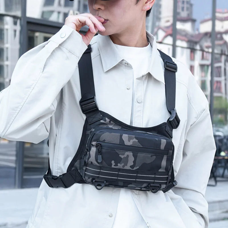 Outdoor Sport Chest Bag Unisex Cycling Bag Hiking Marathon Chest Rig Bag Lightweight Running Vest Backpack Travel Storage Pocket